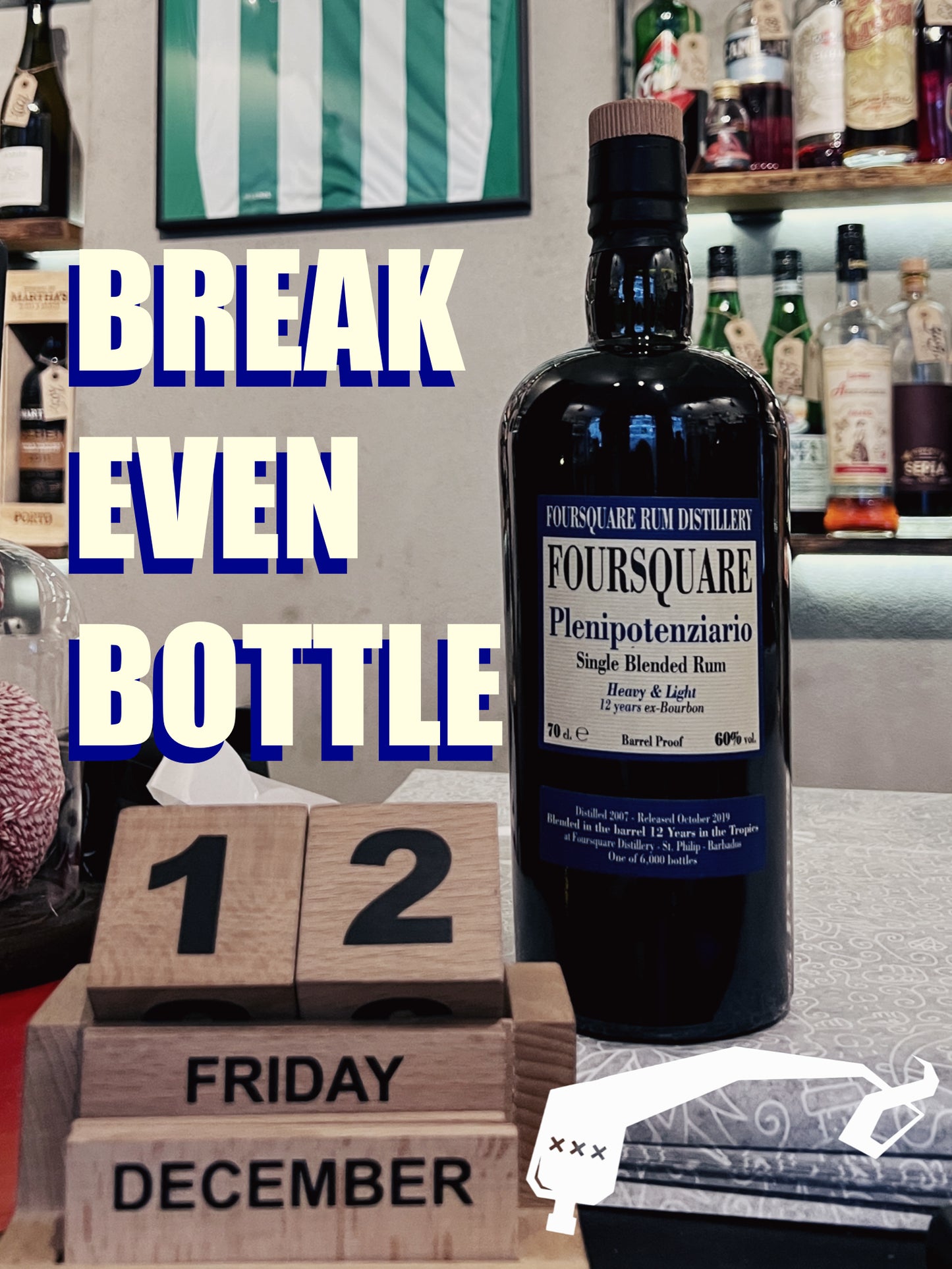 Break Even Bottle - December 2025, Velier Foursquare, Plenipotenziario, 2019, 60% - 2 cl sample