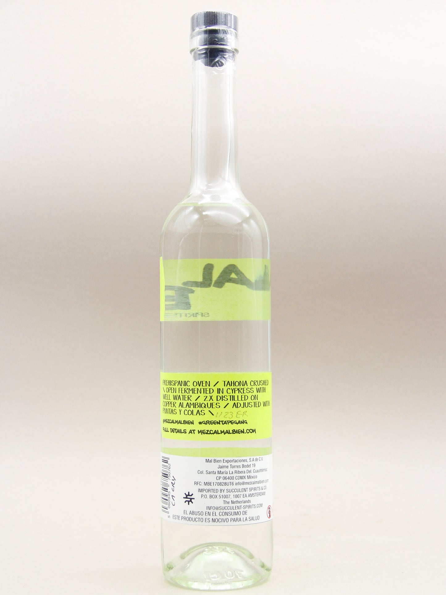 Mal Bien, 100% Agave Spirit, Green Tape, Tobasiche Joven (48%, 70cl)