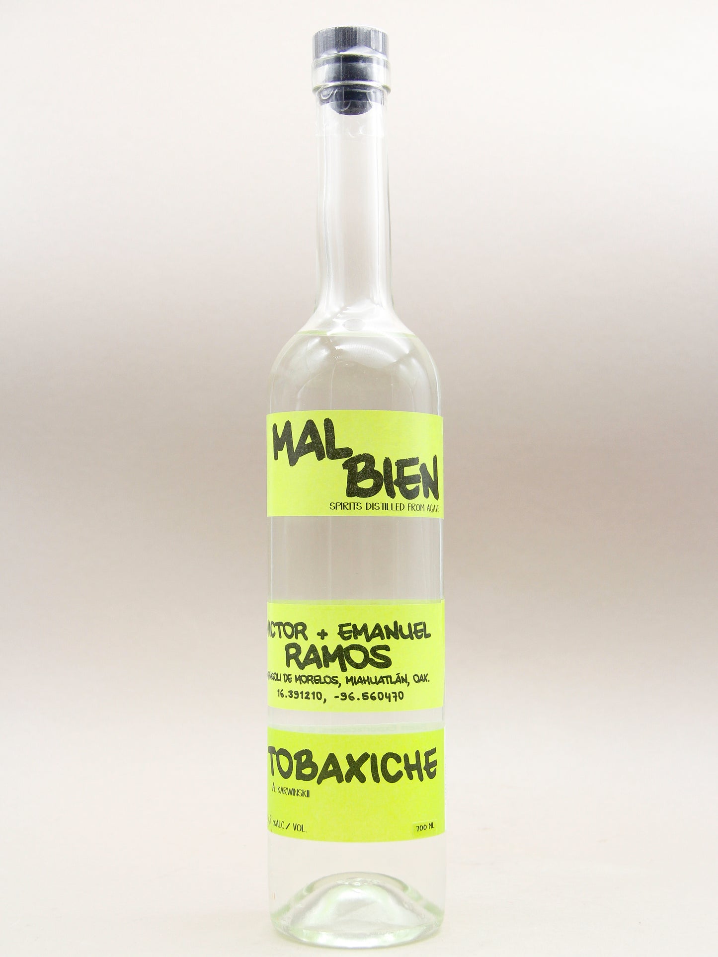 Mal Bien, 100% Agave Spirit, Green Tape, Tobasiche Joven (48%, 70cl)