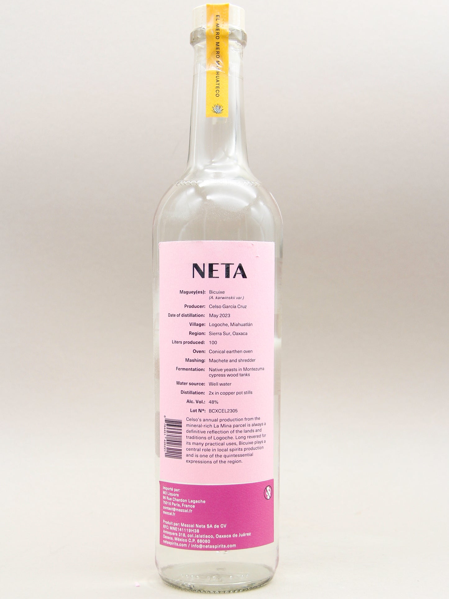 Neta, Bicuixe, Destilado De 100% Agave, Celso García Cruz, Miahuatlán Oaxaca, May 2023 (48%, 70cl)