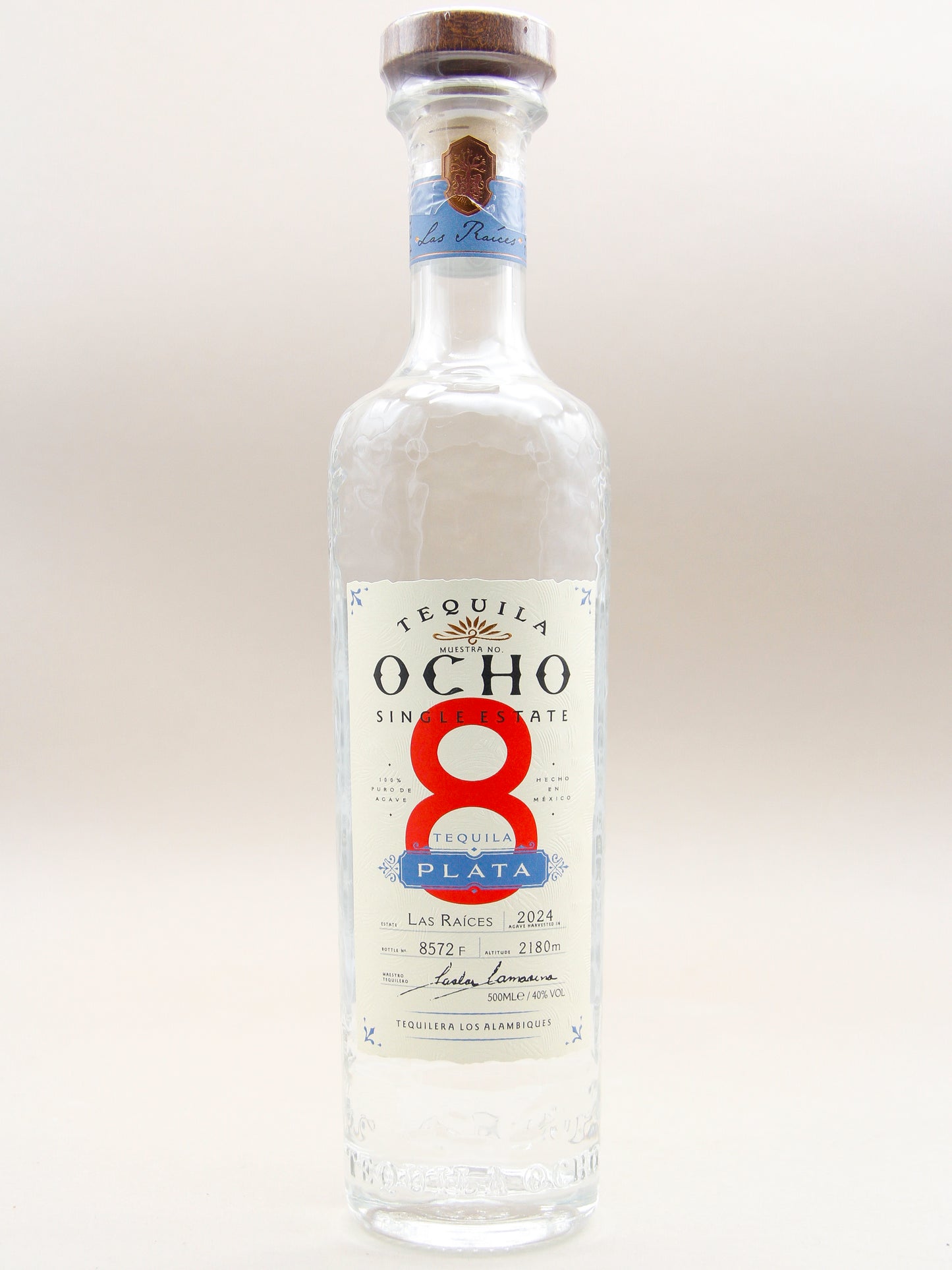 Ocho Blanco Tequila, 100% Puro De Agave (40%, 50cl)