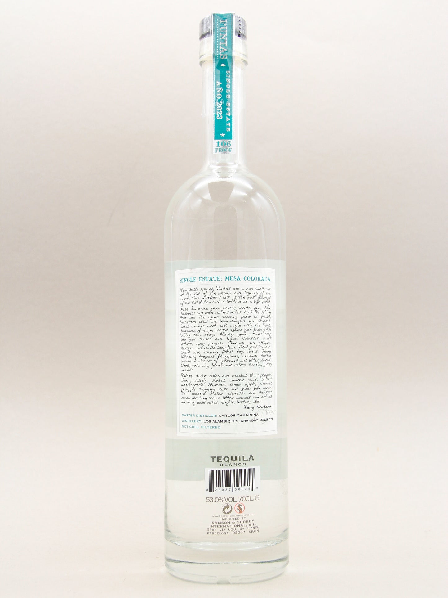 Ocho Puntas, Single Estate Tequila, Mesa Colorada 2023, 100% de Agave, Distiller's cut, 106 proof (53%, 70cl)