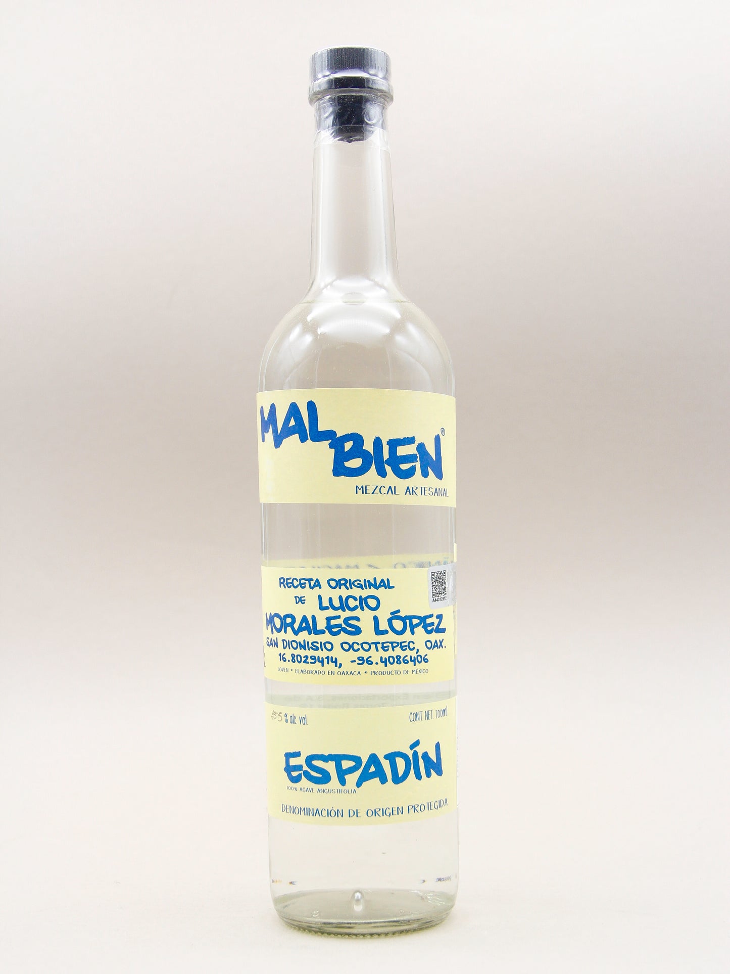 Mal Bien, 100% Agave Spirit, White Tape, Espadin Joven (45.5%, 70cl)