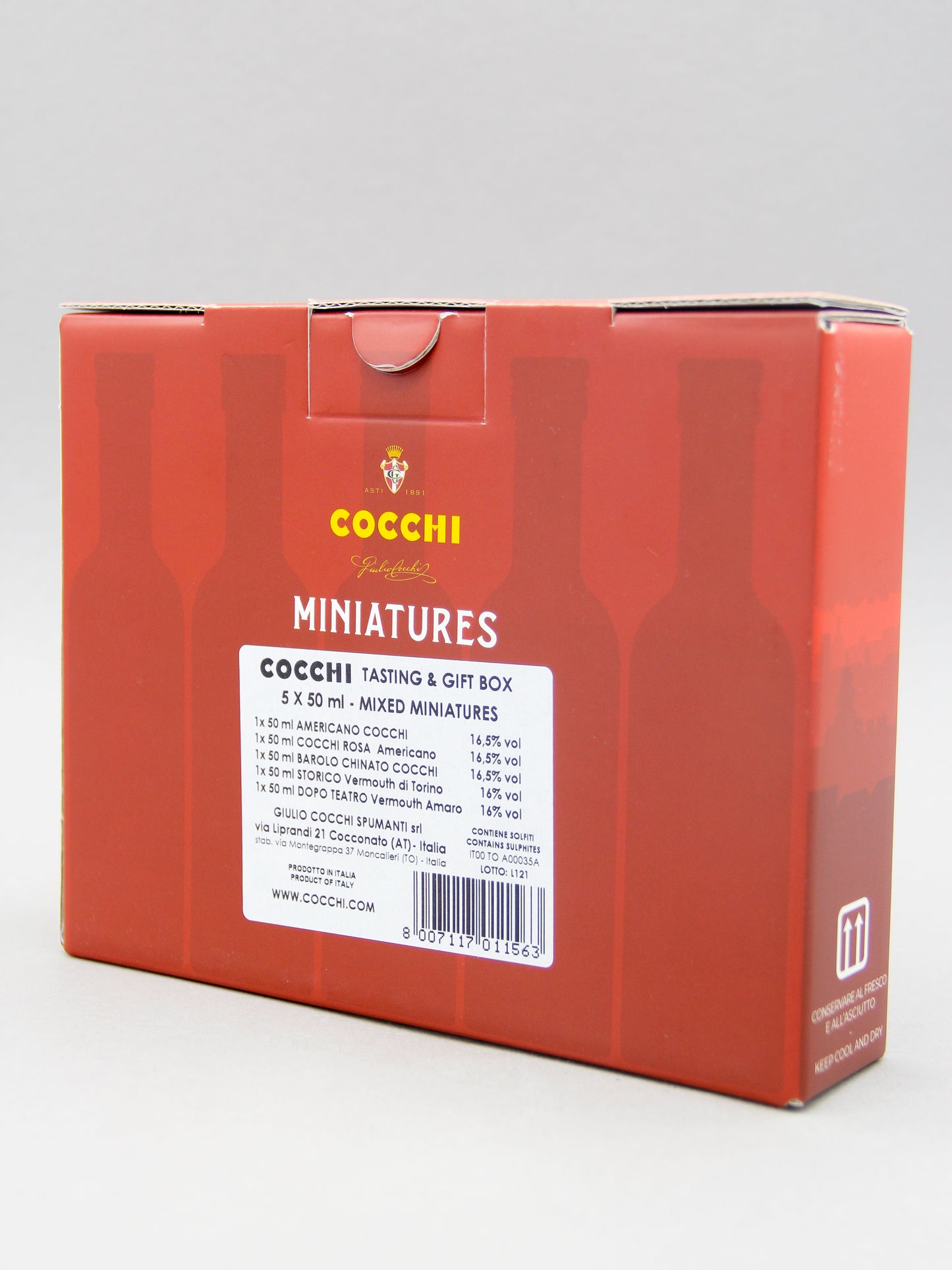 Cocchi Miniatures, Giftset - Americano, Rosa, Barolo Chinato, Storico, Dopo Teatro, Italy (5 x 5cl)