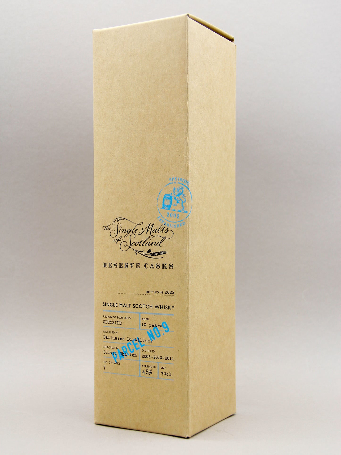 Single Malts of Scotland, Reserve Casks, Parcel no 9, Dailuaine, 10 years, 2022, Speyside Single Malt Scotch Whisky (48%, 70cl)
