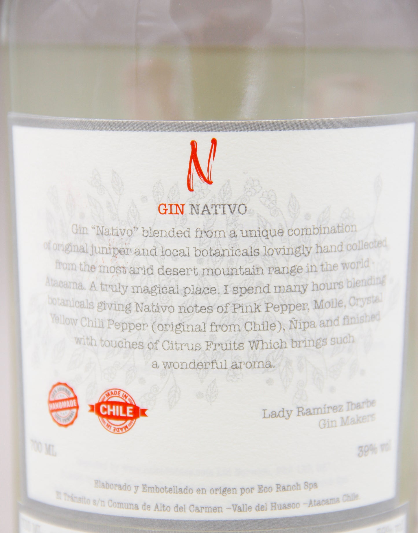 Gin Nativo, Hand crafted Gin, Atacama, Chile (39%, 70cl)