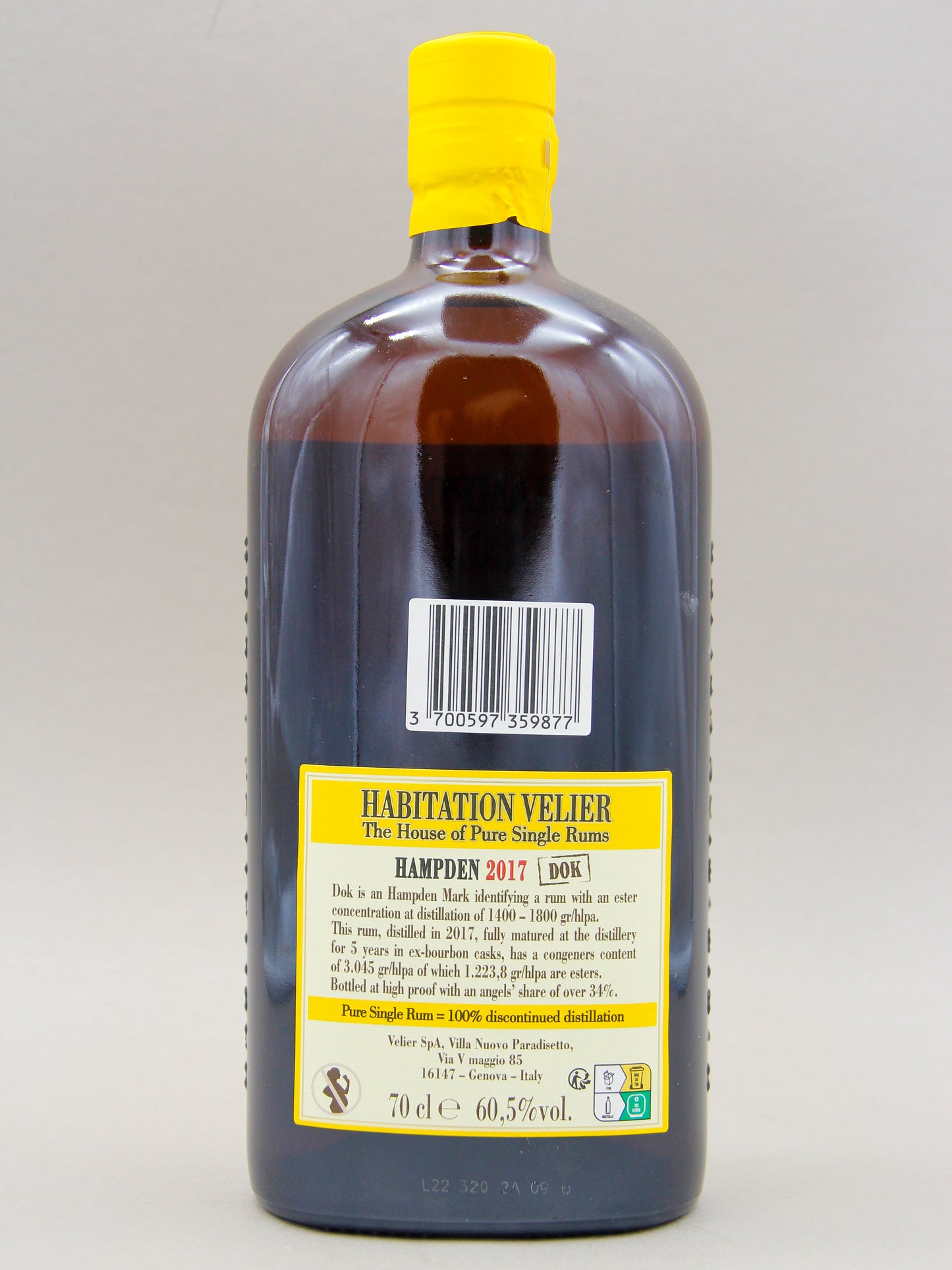 Habitation Velier, Hampden 2017, DOK, Jamaica Pure Single Rum, Aged 5 years (60.5%, 70cl)