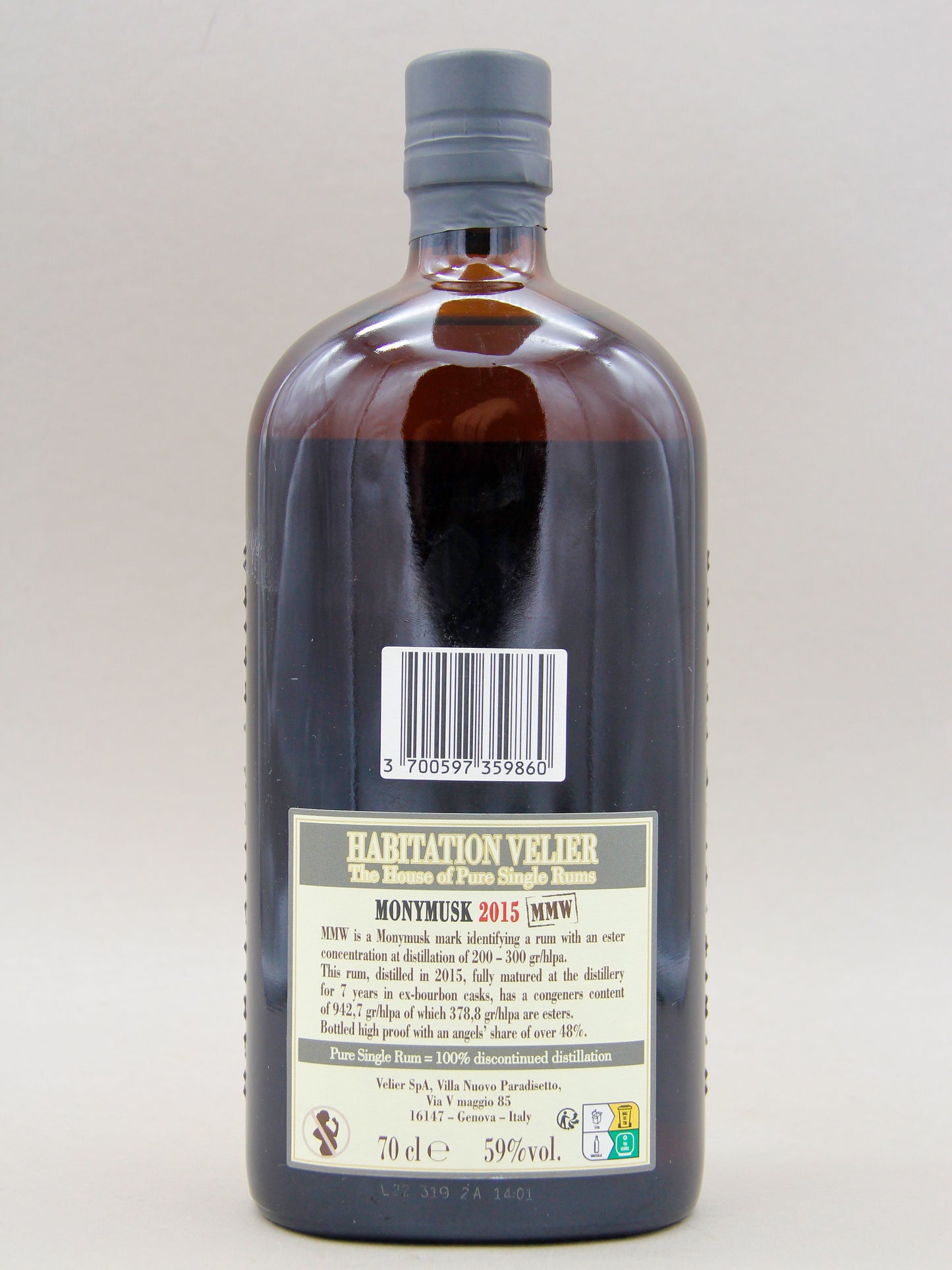 Habitation Velier, Monymusk 2015, MMW, Jamaica Pure Single Rum, Aged 7 years (59%, 70cl)