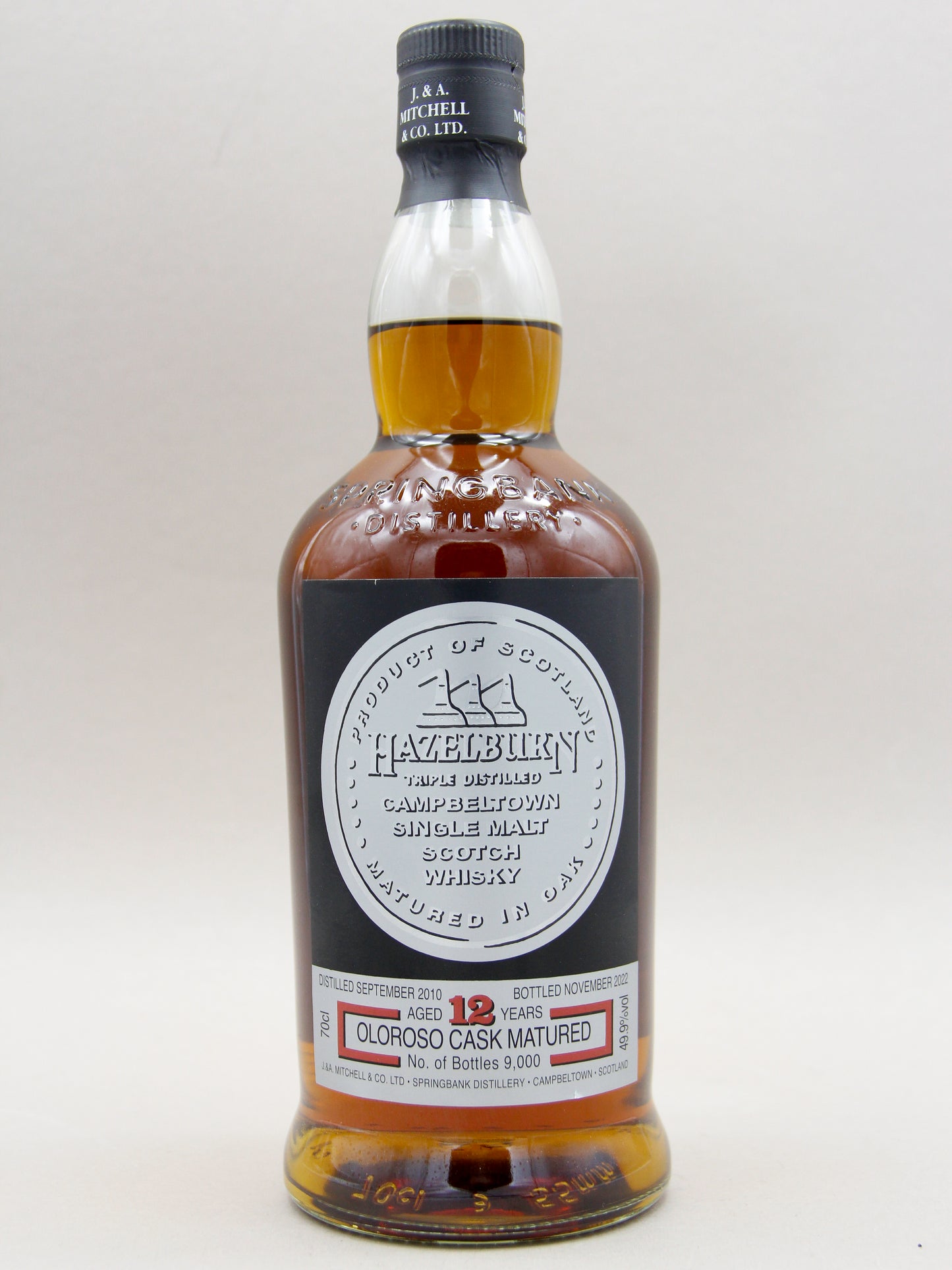 Hazelburn 12 Years, Oloroso Cask Matured, November 2022, Campbeltown Single Malt Scotch Whisky (49.9%, 70cl)