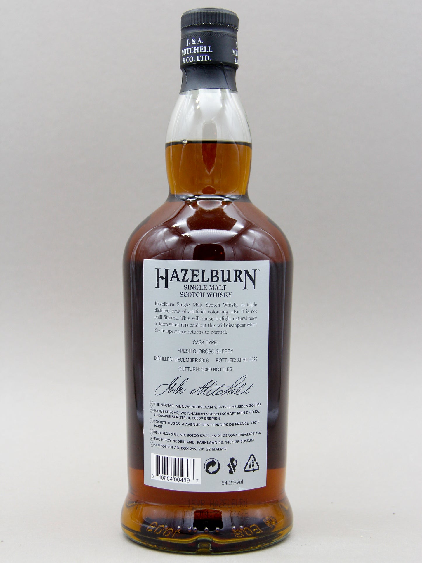 Hazelburn 15 Years, Oloroso Cask, May 2022, Campbeltown Single Malt Scotch Whisky (54.2%, 70cl)