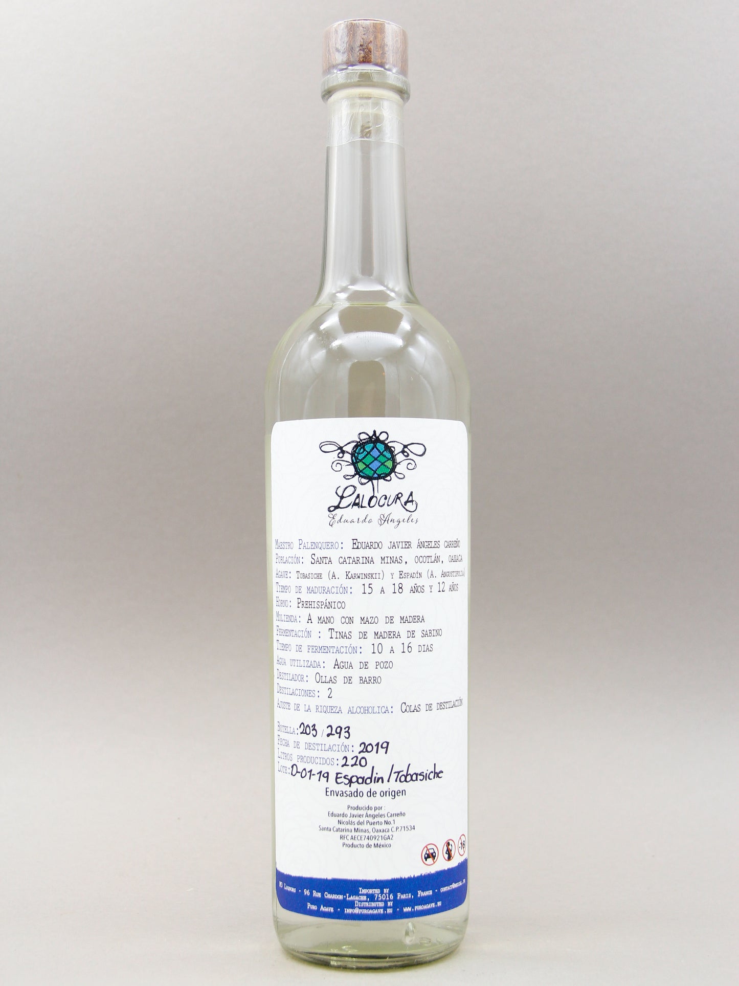 Lalocura, Destilado de agave, Mezcla, Tobasiche-Espadin 2024 (47.7%, 70cl)