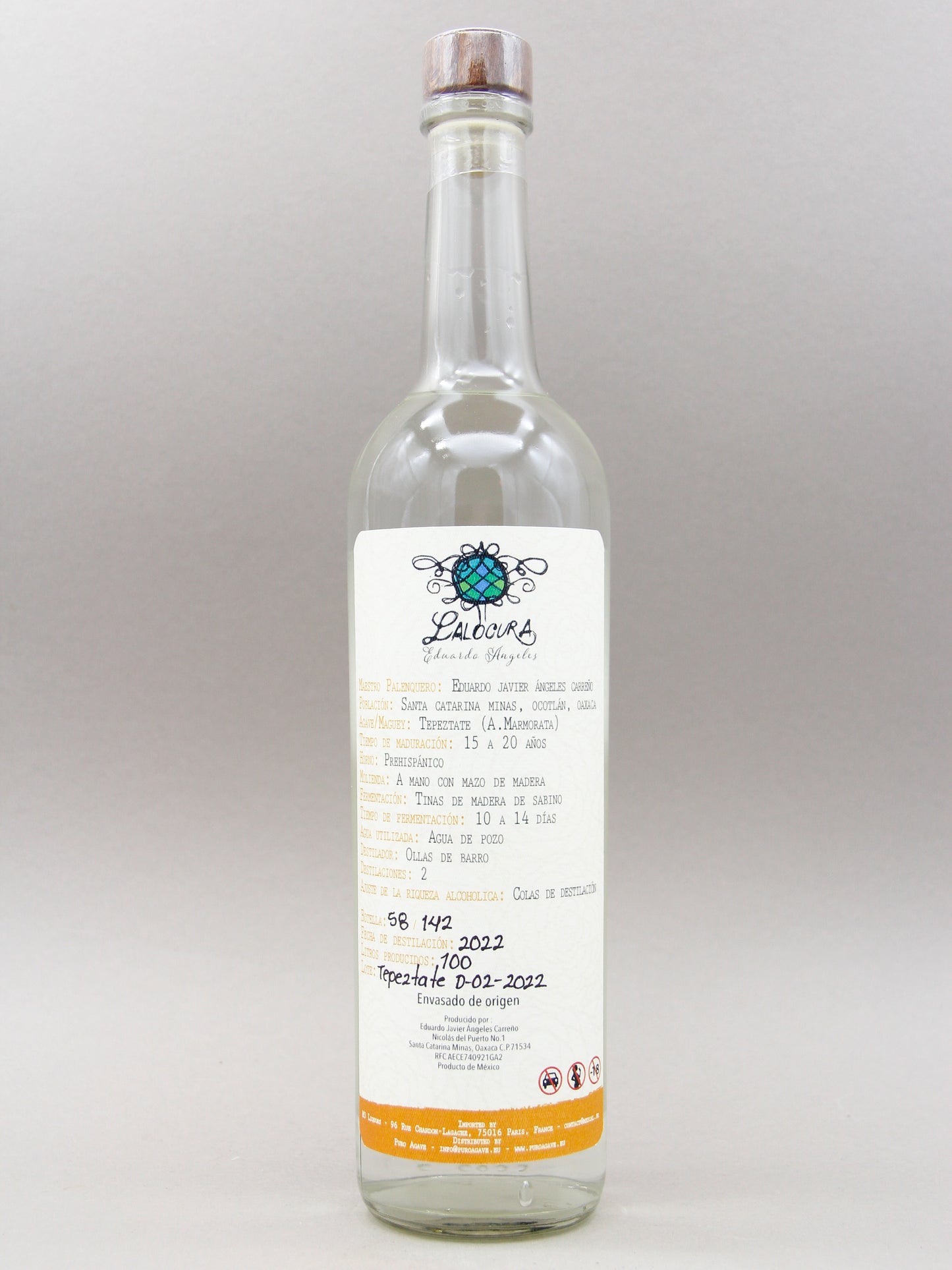 Lalocura, Destilado de agave, Tepeztate 2022 (49.2%, 70cl)