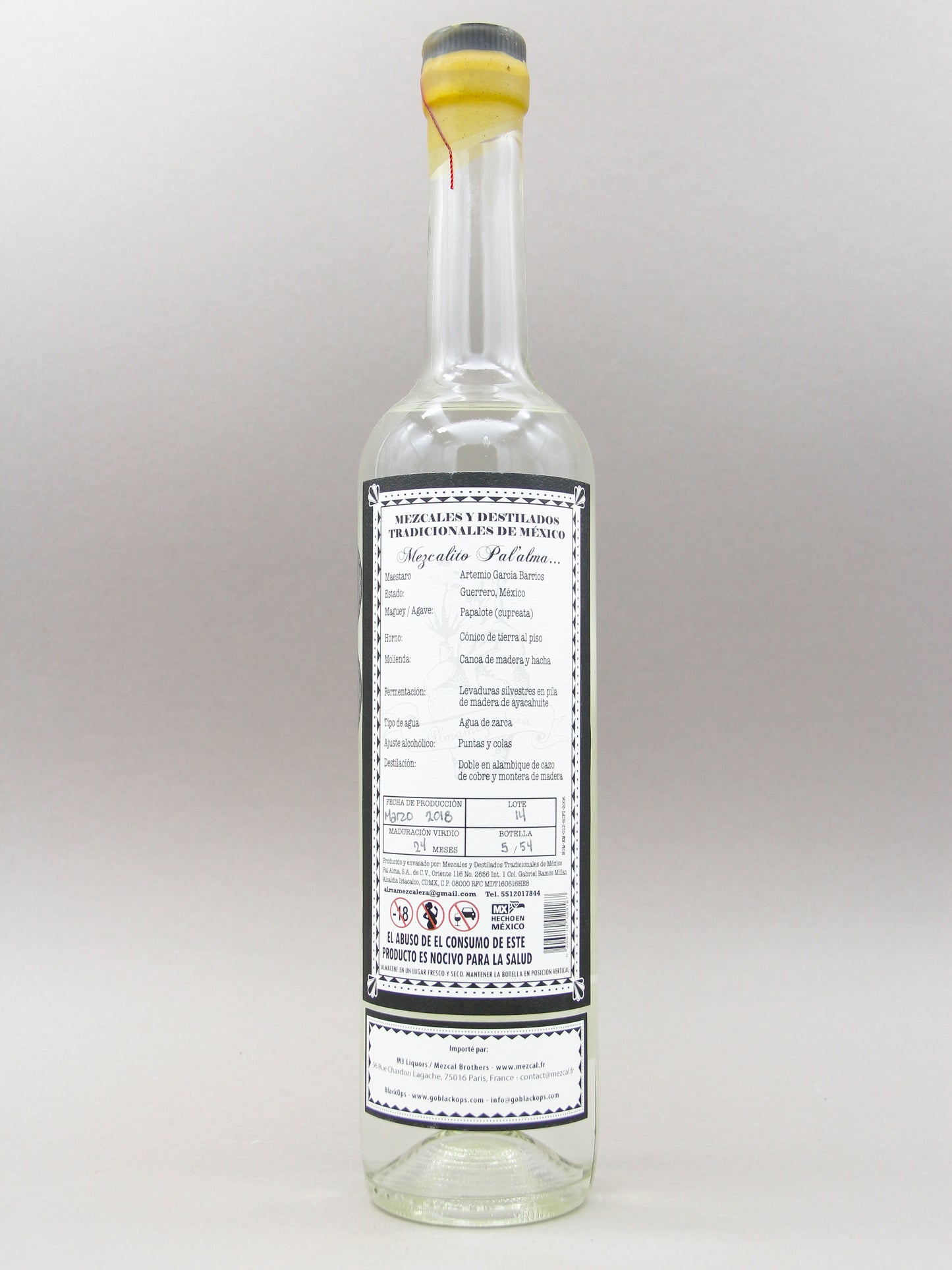 Pal' Alma, Destilado de Agave, 100% Papalote, Cupreata, Guerrero (51%, 70cl)