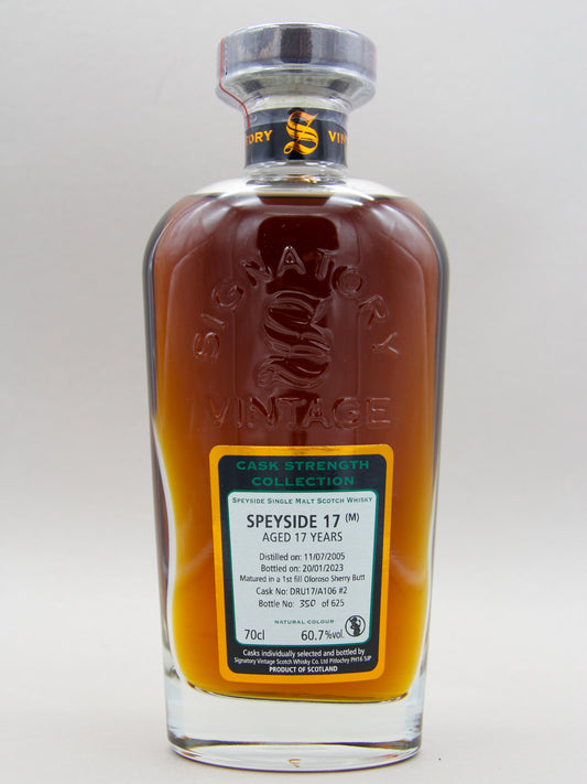 Speyside 17 (M) 2005-2023, Aged 17 Years, Signatory Vintage, Speyside Single Malt Scotch Whisky (60.7%, 70cl)
