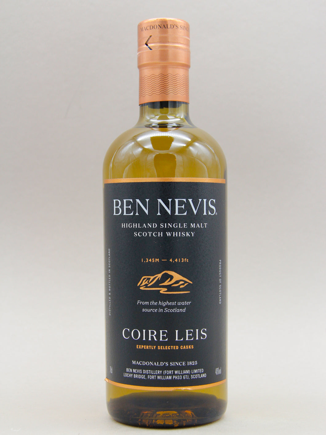 Ben Nevis, Coire Leis, Highland Single Malt Scotch Whisky (46%, 70cl)