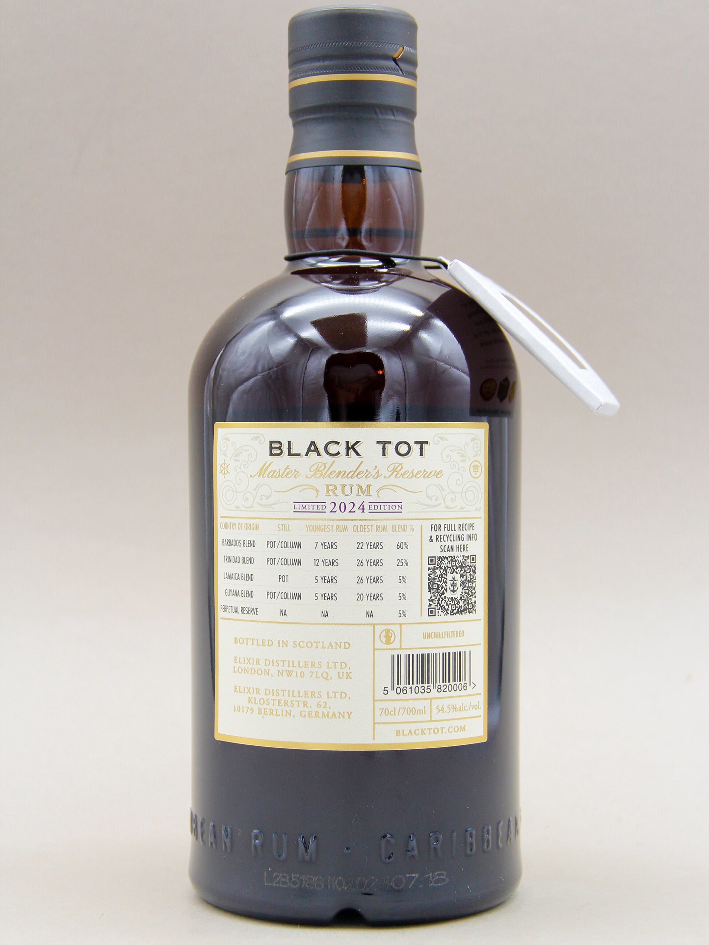 Black Tot, Master Blender's Reserve Rum, Ltd Edition 2024, Barbados, Guyana, Jamaica, Trinidad (54.5%, 70cl)