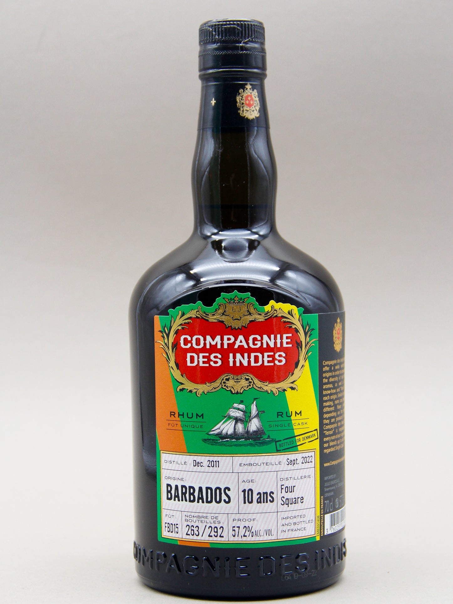 Compagnie Des Indes Foursquare FBD15 Rum, 10 years, Barbados, Bottled for DK (57.2%, 70cl)