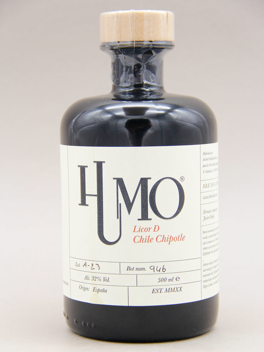 HUMO, Licor de Chile Chipotle, Chipotle Liqueur, Spain (32%, 50cl)