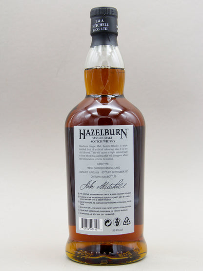 Hazelburn 15 Years, Oloroso Cask Matured, November 2023, Campbeltown Single Malt Scotch Whisky (55.8%, 70cl)