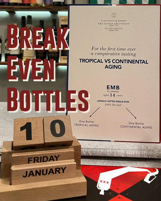 Break Even Bottle - January 2025, Monymusk EMB Plummer, 14 Years Old, Continental VS Tropical Aging, 2002/2006, Jamaica  (2x2cl sample)