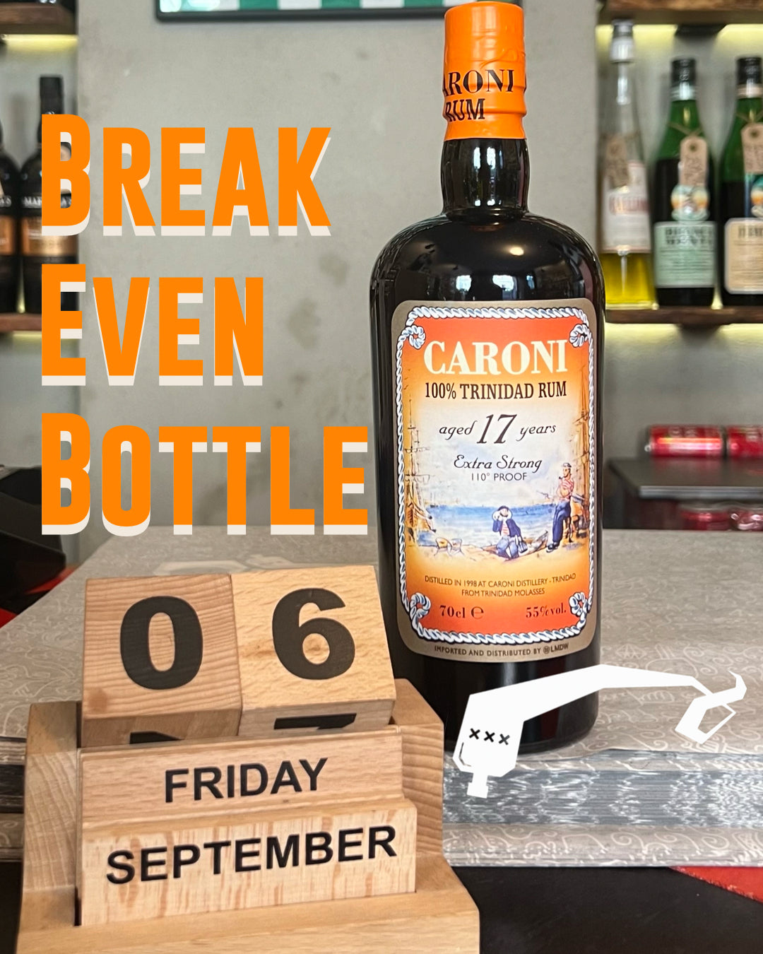 Break Even Bottle - September 2024,Velier Caroni 17 years, 100% Trinidad Rum, 55% - 2cl sample