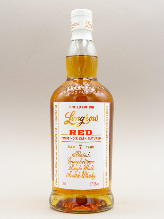 Longrow Red 7 Years, Pinot Noir Cask Matured, Campbeltown Scotch Whisky, May 2024 (57.1%, 70cl)