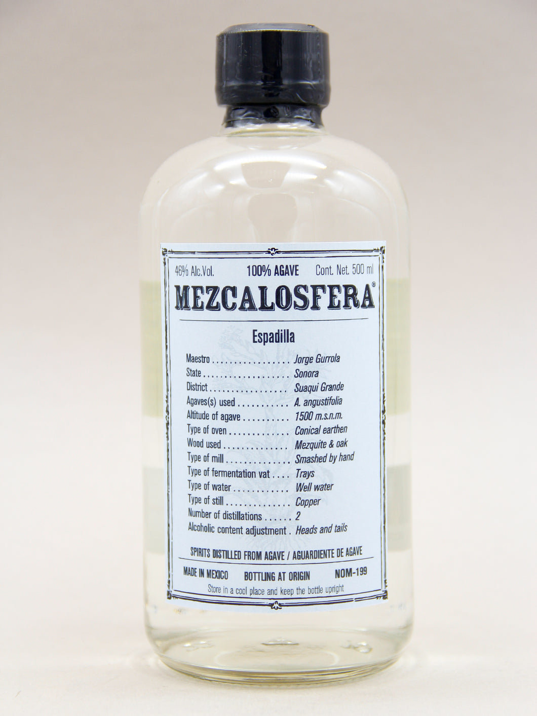 Mezcalosfera, Spirit Distilled from 100% Agave, Espadilla 2022, Jorge Gurrola (46%, 50cl)