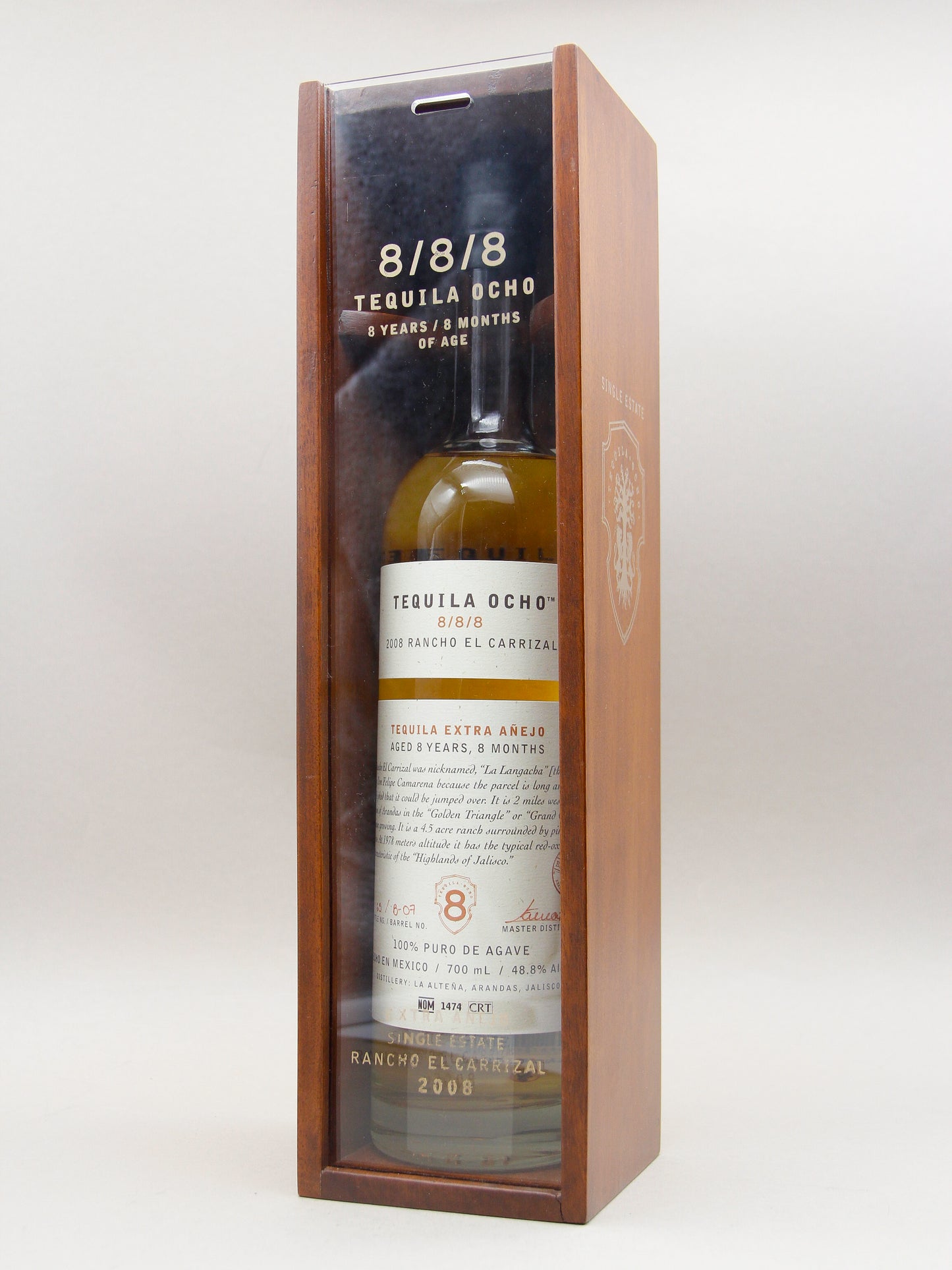 Ocho, 2008 El Carrizal, Tequila Extra Añejo, 8/8/8, 100% de Agave, Singel Barrel B-07 (48.8%, 70cl)