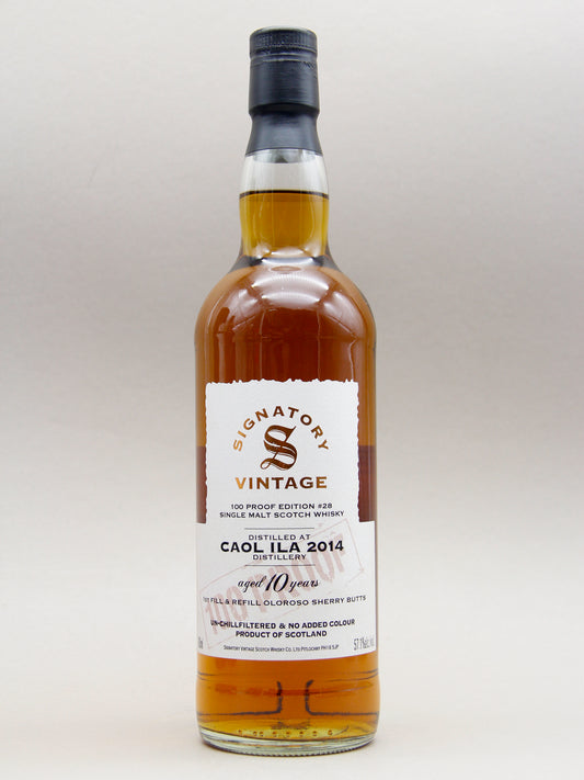 Signatory Vintage, Caol Ila 2014, 100 Proof Edition #28, Aged 10 years, 1st Fill & Refill Oloroso Sherry Butts, Single Malt Scotch Whisky (57.1%, 70cl)