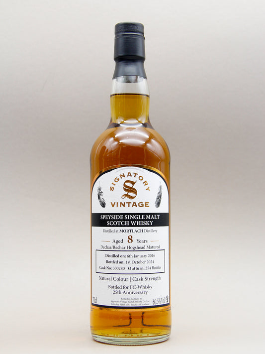 Signatory Vintage, Morthlach 2016, Bottled for FC Whisky 25th Anniversary, Aged 8 years, Dechar/Rechar hogshead matured, Single Malt Scotch Whisky (60,5%, 70cl)