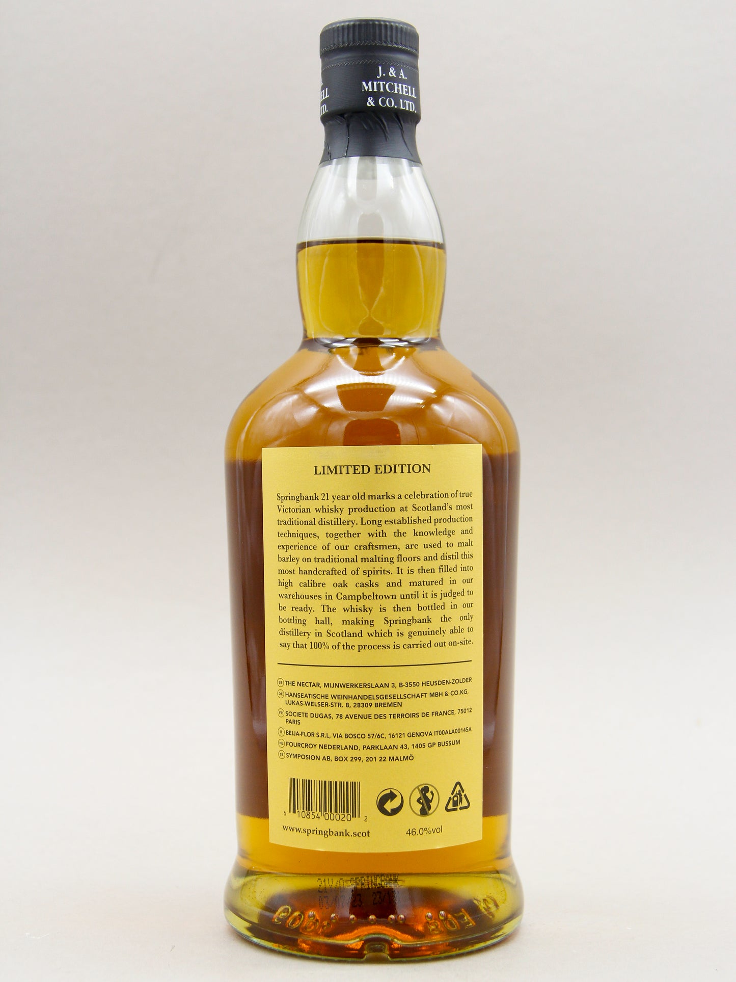 Springbank 21 Years, July 2023, Campbeltown Single Malt Scotch Whisky (46%, 70cl)