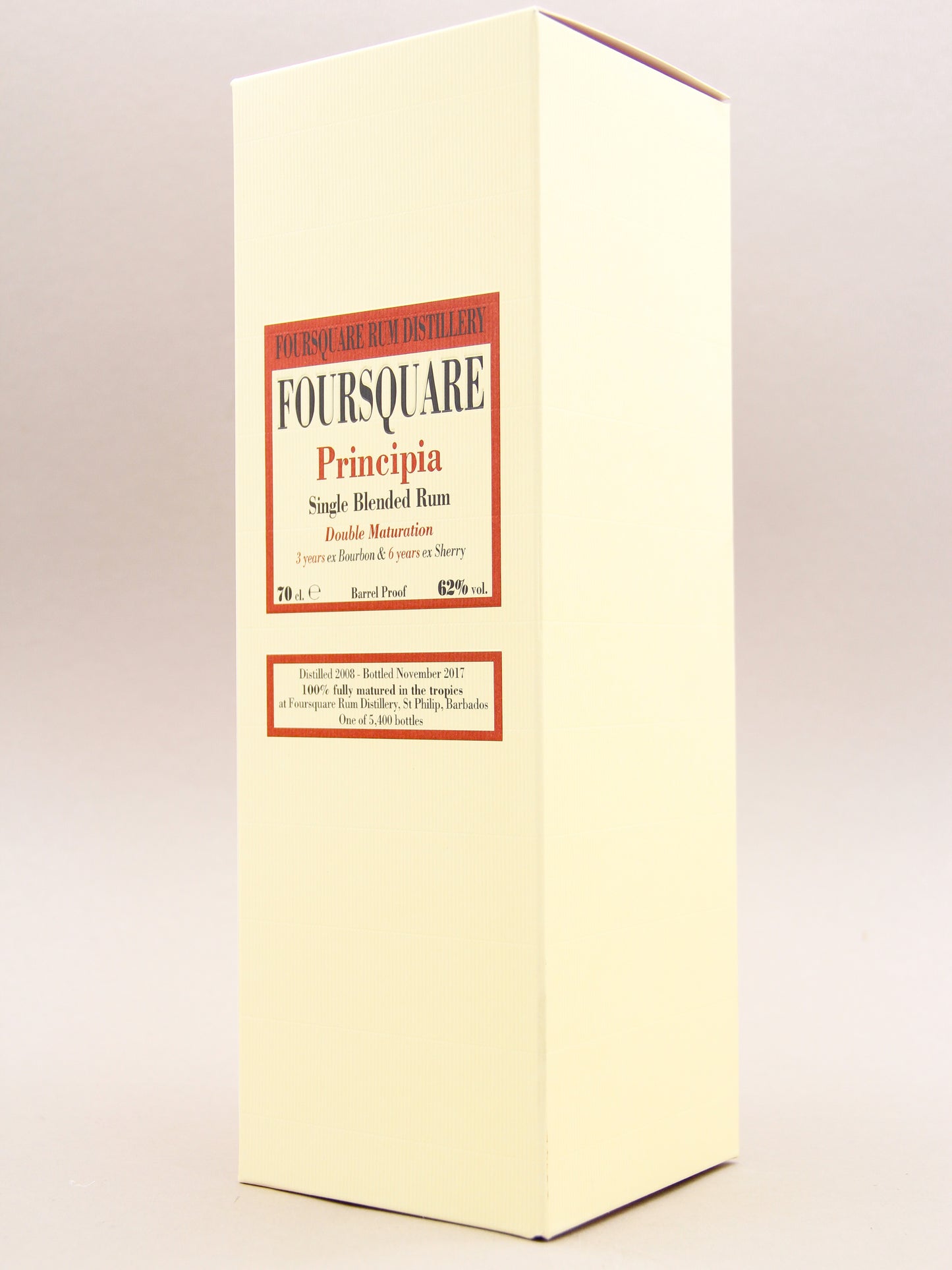 Velier Foursquare Principia, Single Blended Barbados Rum, Double Matured (62%, 70cl)