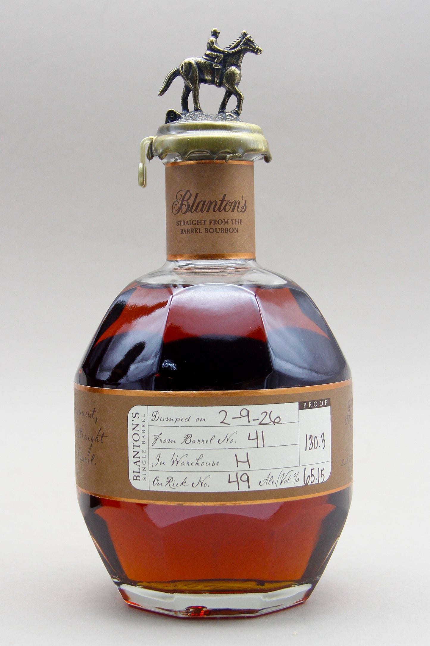 Blanton's, Straight From The Barrel, Kentucky Straight Bourbon Whiskey (65.15%, 70cl)