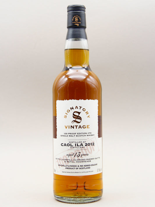 Signatory Vintage, Caol Ila 2012, 100 Proof Edition #70, Aged 13 years, 1st Fill & Refill Oloroso Sherry Butts, Single Malt Scotch Whisky (57.1%, 70cl)