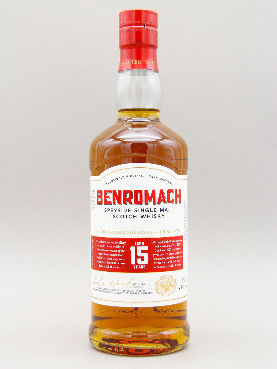 Benromach 15 Years, Speyside Single Malt Whisky (43%, 70cl)