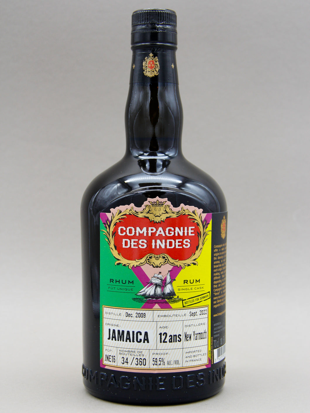 Compagnie Des Indes New Yarmouth JNE16 Rum, 12 years, Jamaica, Bottled for DK (59.5%, 70cl)