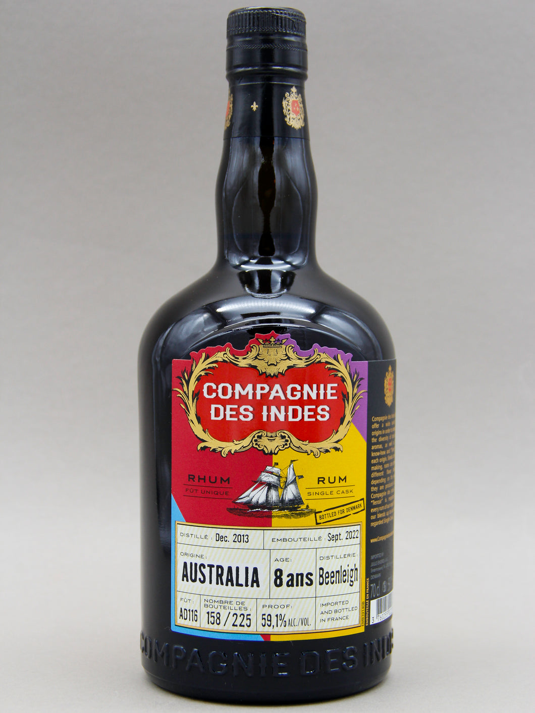 Compagnie Des Indes Beenleigh AD116 Rum, 8 years, Australia, Bottled for DK (59.1%, 70cl)