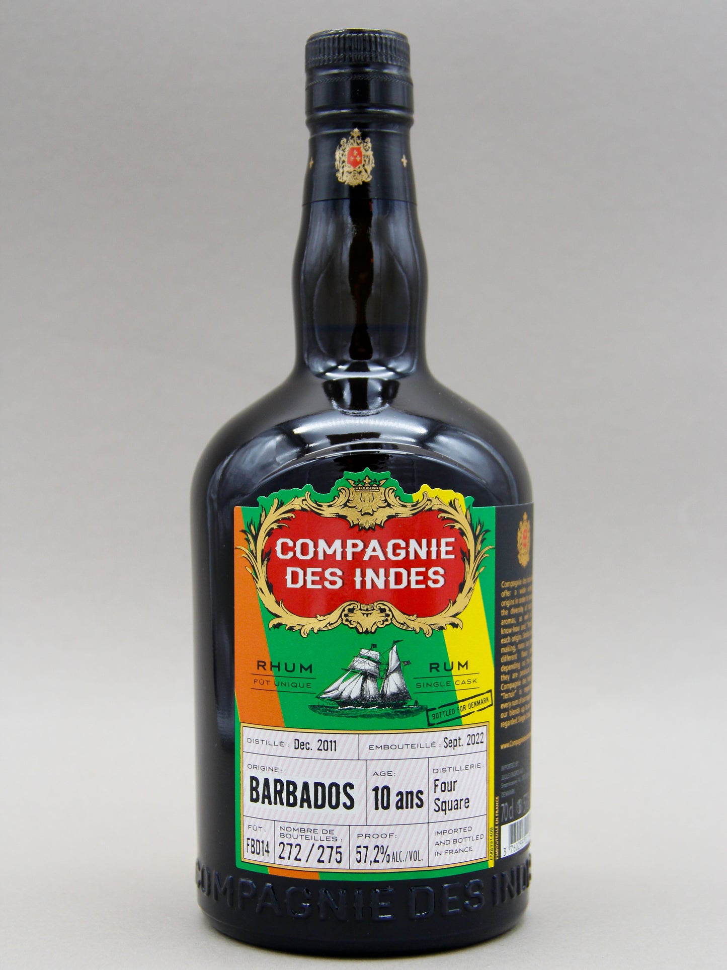 Compagnie Des Indes Foursquare FBD14 Rum, 10 years, Barbados, Bottled for DK (57.2%, 70cl)