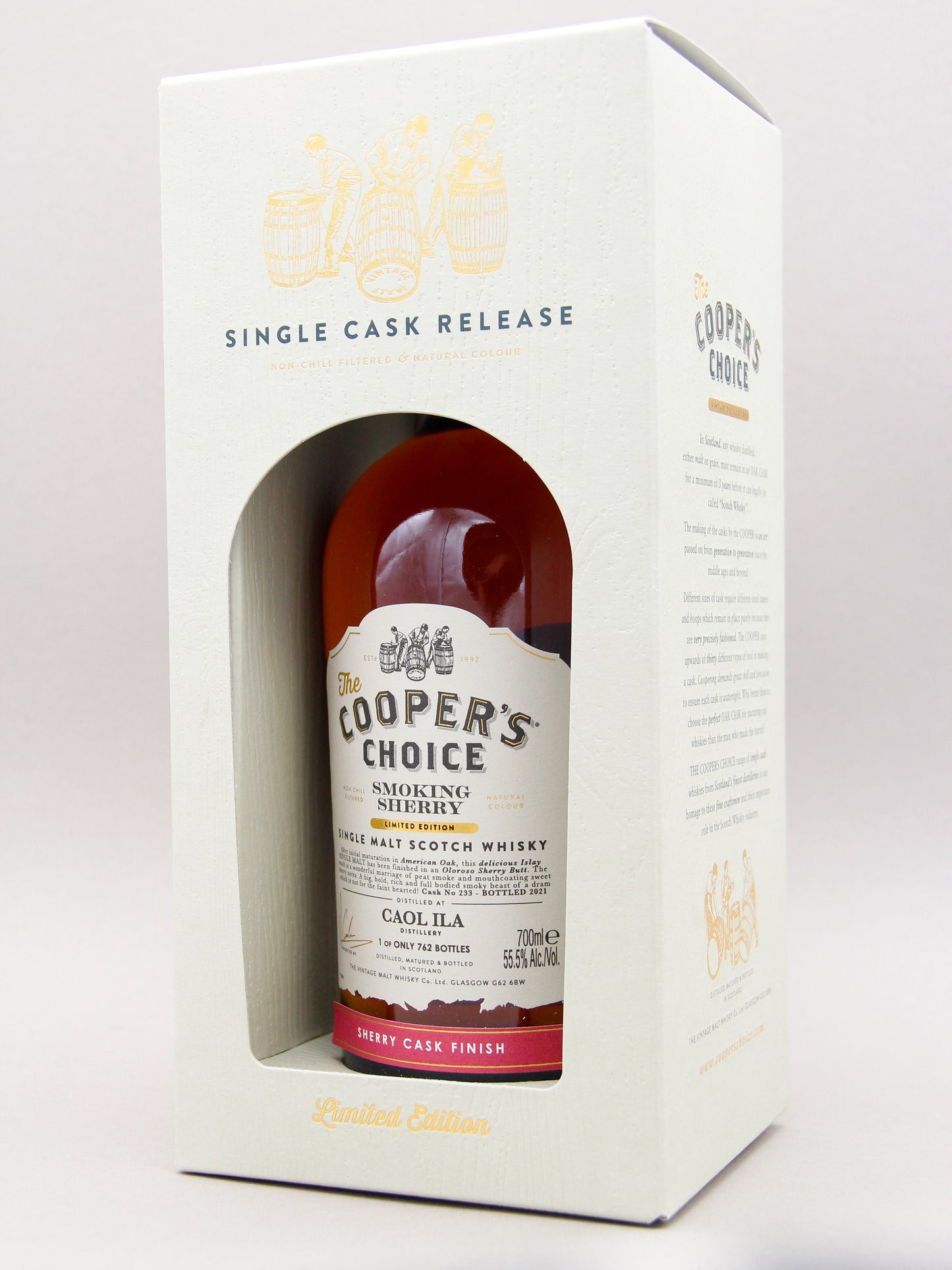 Cooper's Choice, Smoking Sherry, Caol Ila, Sherry Cask Finish, Single Malt Scotch Whisky (55.5%, 70cl)