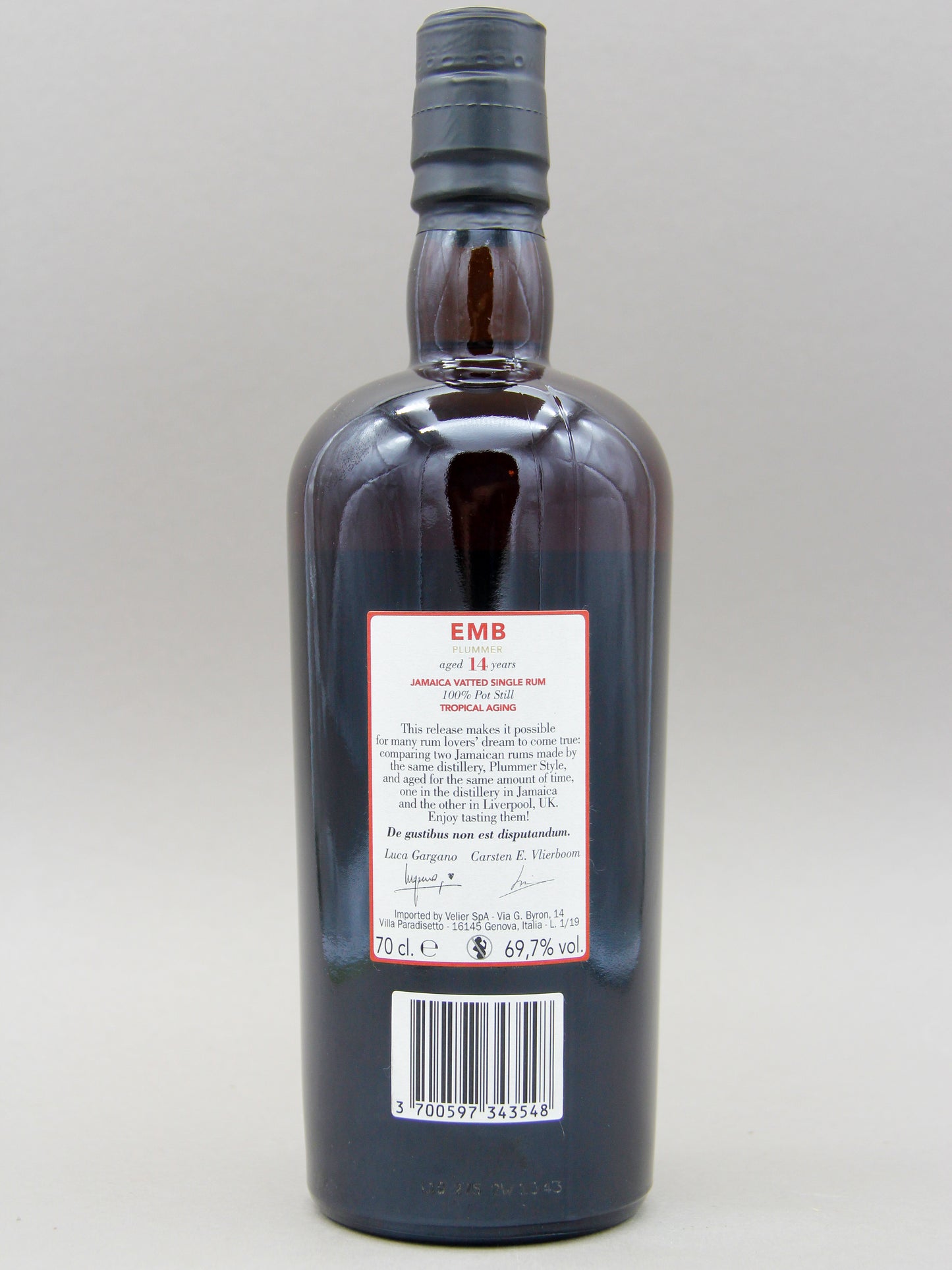 SV&M, EMB Plummer, Aged 14 Years, Tropical Aging, Jamaica Vatted Single Rum (69.5%, 70cl)