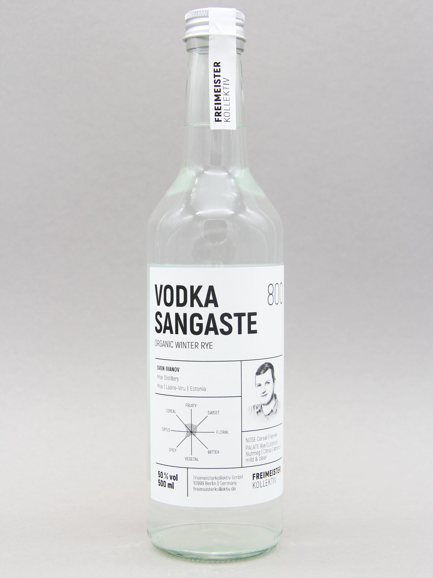 Freimeister Kollektiv, Wodka Sangaste 800, Swen Ivanov, Moe, Estonia (50%, 50cl)