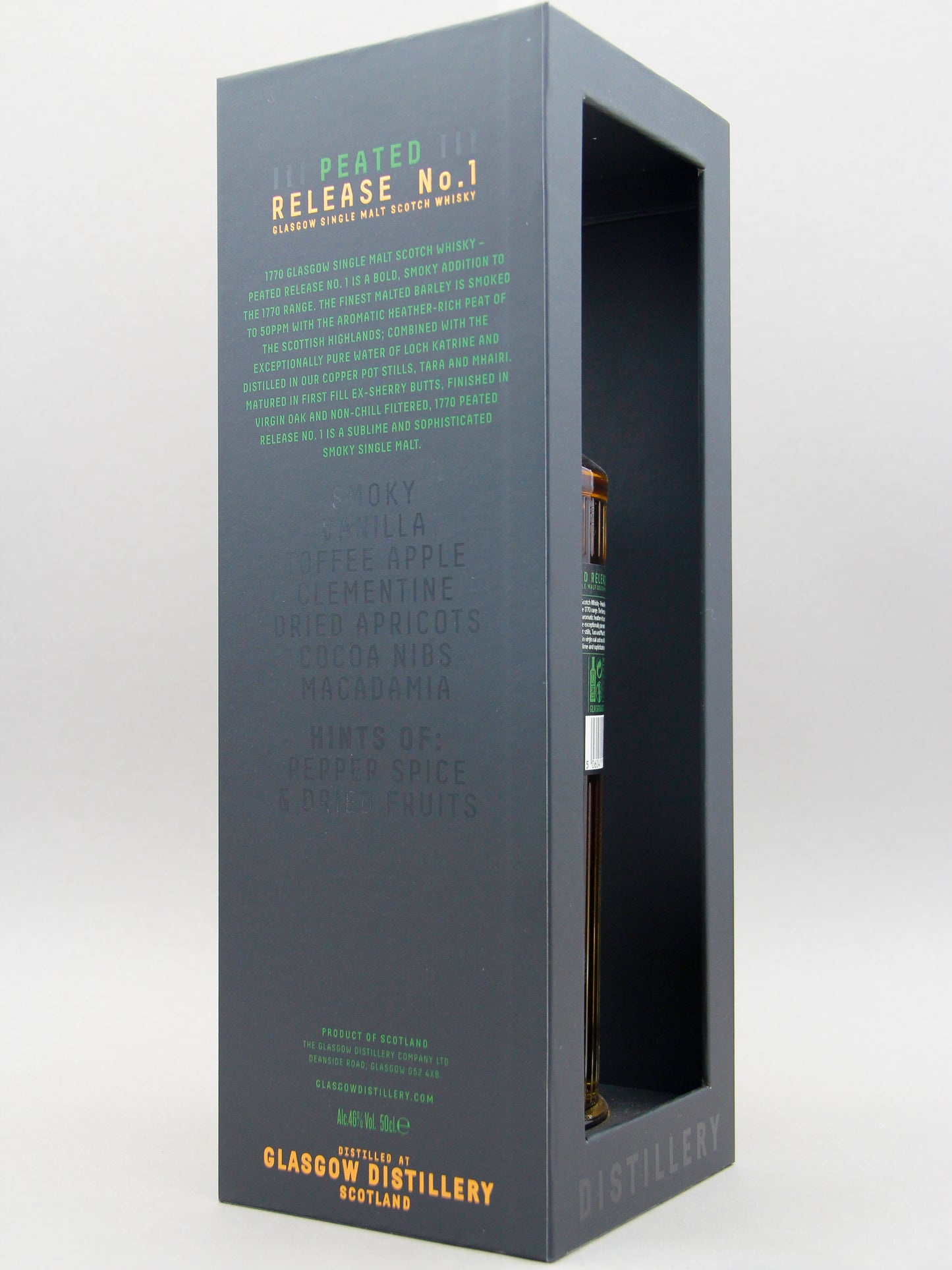 Glasgow Distillery, 1770 Peated Release No. 1, Single Malt Whisky, Scotland (46%, 50cl)