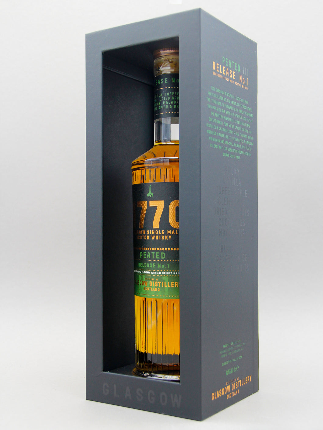 Glasgow Distillery, 1770 Peated Release No. 1, Single Malt Whisky, Scotland (46%, 50cl)