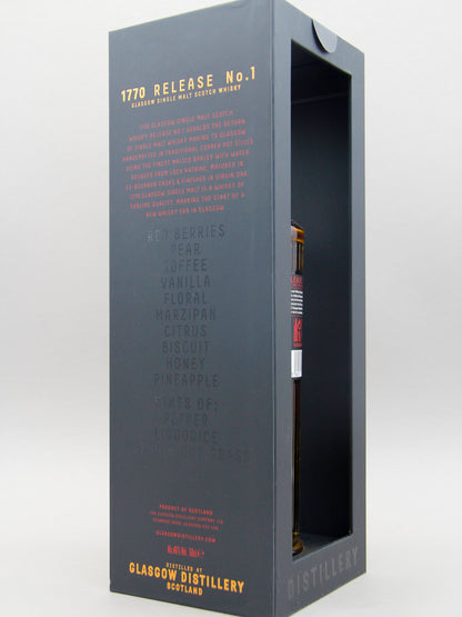 Glasgow Distillery, 1770 Release No. 1, Glasgow Single Malt Whisky, Scotland (46%, 50cl)