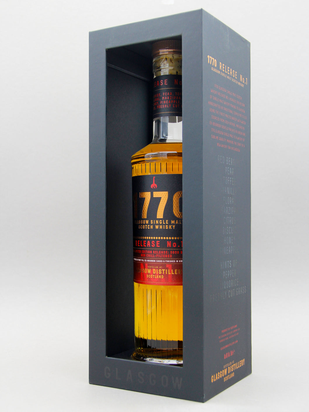 Glasgow Distillery, 1770 Release No. 1, Glasgow Single Malt Whisky, Scotland (46%, 50cl)