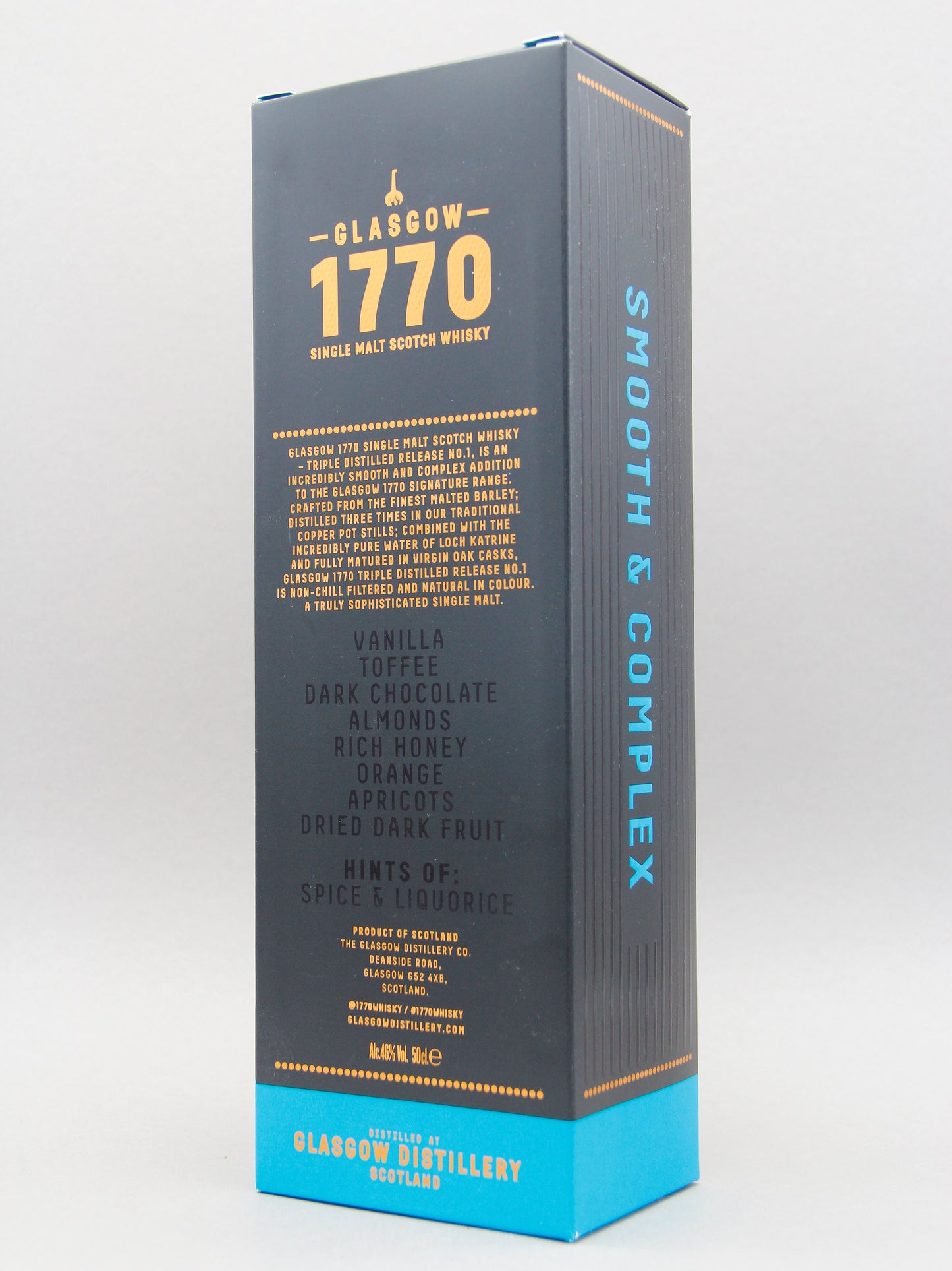 Glasgow Distillery, 1770 Tripled Distilled, Single Malt Whisky, Scotland (46%, 50cl)