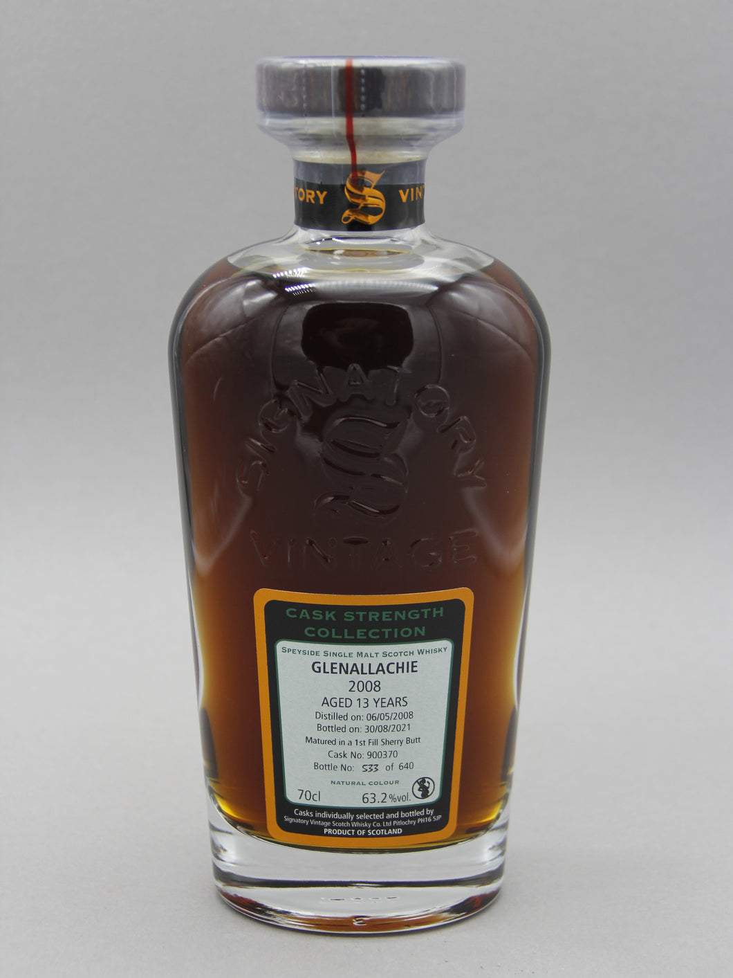 Glenallachie 2008-2021, Signatory Vintage, Speyside Single Malt Scotch Whisky (63.2%, 70cl)
