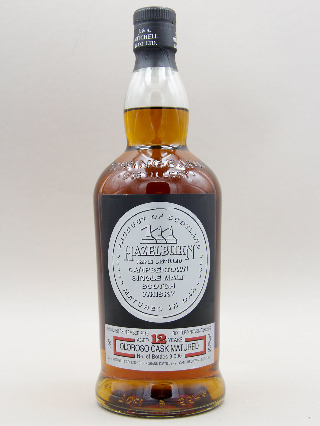 Hazelburn 12 Years, Oloroso Cask Matured, February 2023, Campbeltown Single Malt Scotch Whisky (49.9%, 70cl)