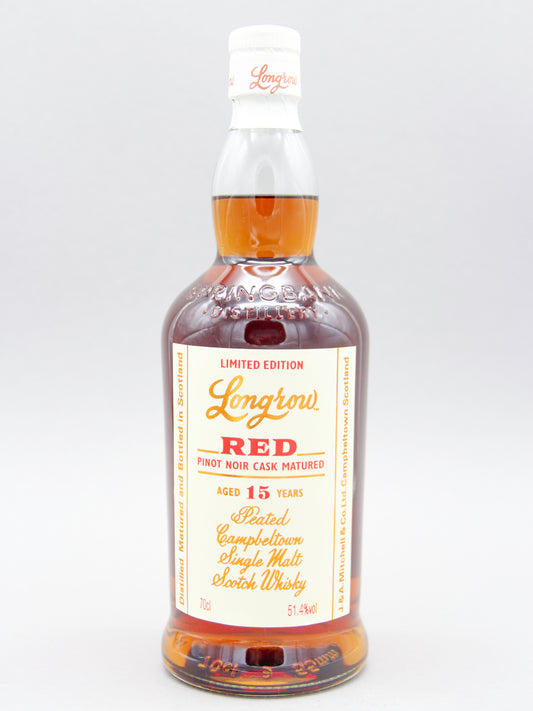 Longrow Red 15 Years, February 2022, Pinot Noir Cask, Campbeltown Single Malt Scotch Whisky (51.4%, 70cl)