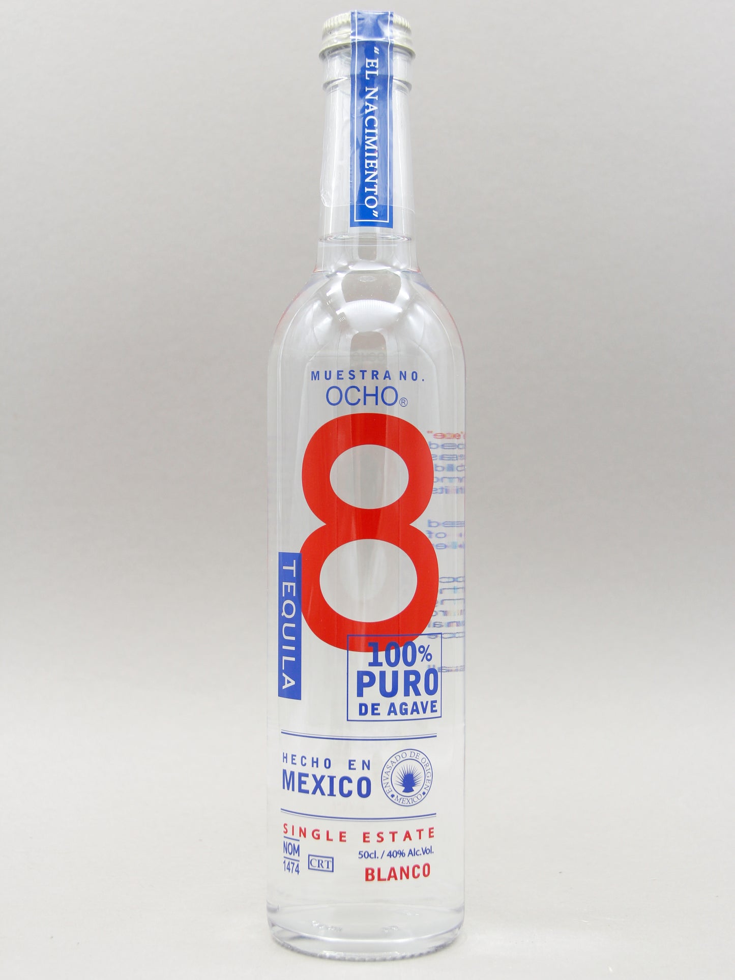 Ocho Blanco Tequila, 100% Puro De Agave (40%, 50cl)